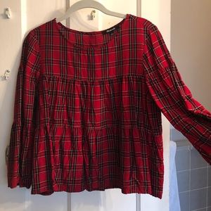 Madewell holiday plaid top